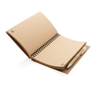 Cuaderno personalizado de espiral kraft con bolígrafo